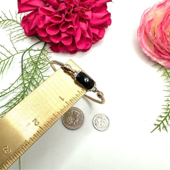 NEW⚜️Black Crystal Rope Twist Bangle Bracelet - Picture 6 of 7